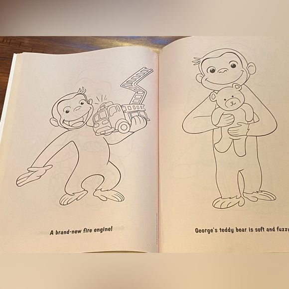 3 piece Curious George bundle; stuffy, coloring & reading book 📖 🐵 - Picture 8 of 15